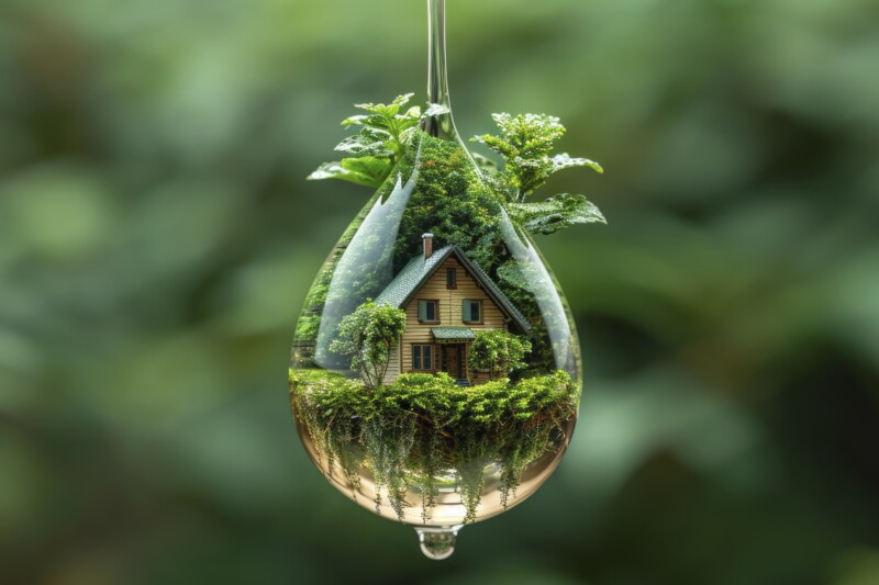 Verduurzaamwoning in een waterdruppel